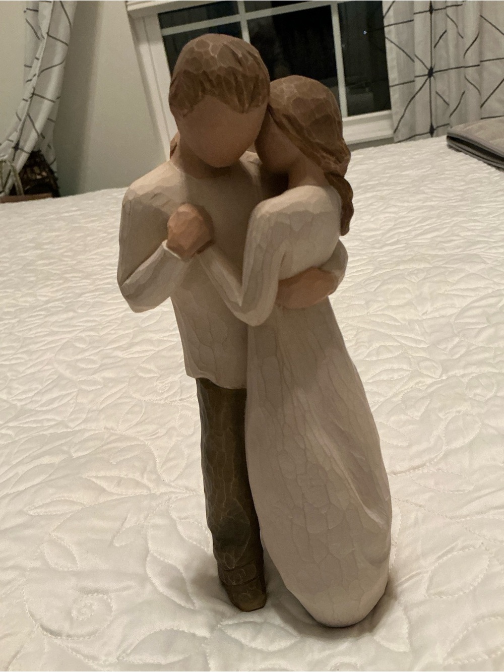 Willow Tree (PROMISE) Cream and Brown Embrace Couple Sculpture